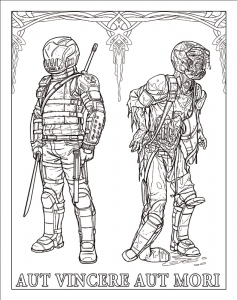 BeforeAfterZombieColoringImage