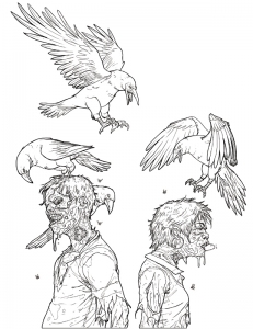 ZombieLoveBirdsColoringImage
