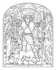 ZombieStainedGlassColoringImage